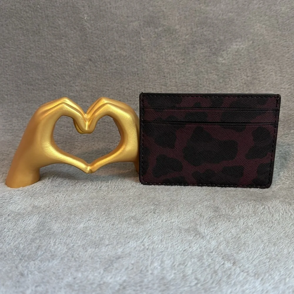 🖤MARC JACOBS🖤Burgundy & Black Animal-Print PVC Card Case/NWOT